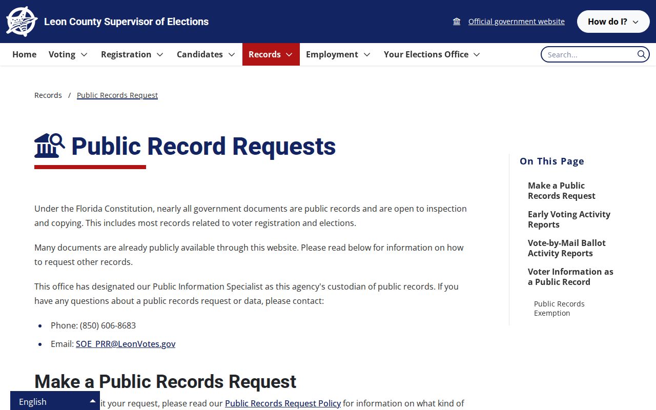 Tallahassee neighbors through the Leon voter records request