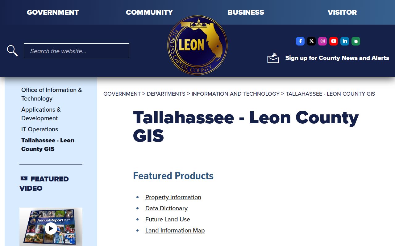 Official Tallahassee-Leon County GIS information page for local address and ZIP mapping